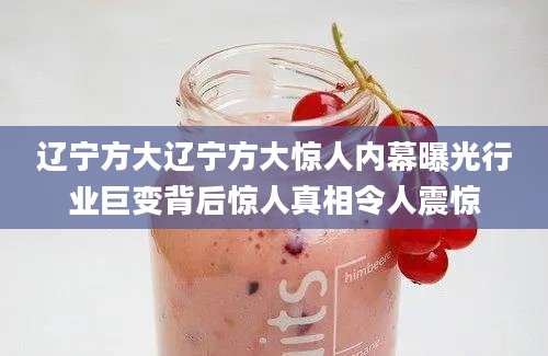 辽宁方大辽宁方大惊人内幕曝光行业巨变背后惊人真相令人震惊