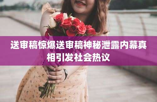 送审稿惊爆送审稿神秘泄露内幕真相引发社会热议