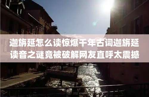 迦旃延怎么读惊爆千年古词迦旃延读音之谜竟被破解网友直呼太震撼
