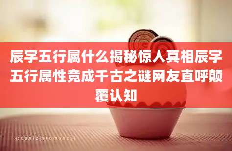 辰字五行属什么揭秘惊人真相辰字五行属性竟成千古之谜网友直呼颠覆认知
