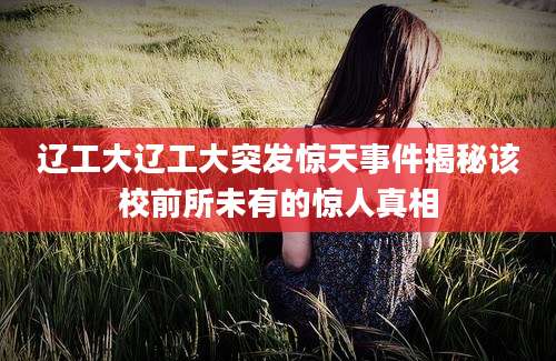辽工大辽工大突发惊天事件揭秘该校前所未有的惊人真相