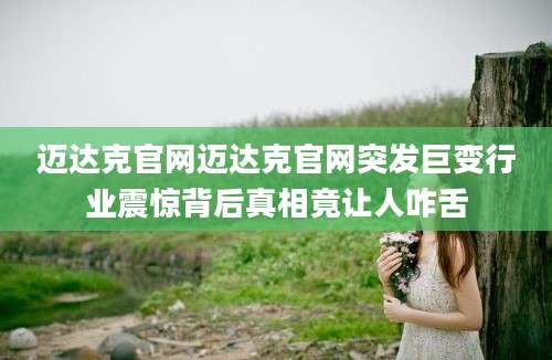 迈达克官网迈达克官网突发巨变行业震惊背后真相竟让人咋舌
