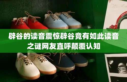 辟谷的读音震惊辟谷竟有如此读音之谜网友直呼颠覆认知