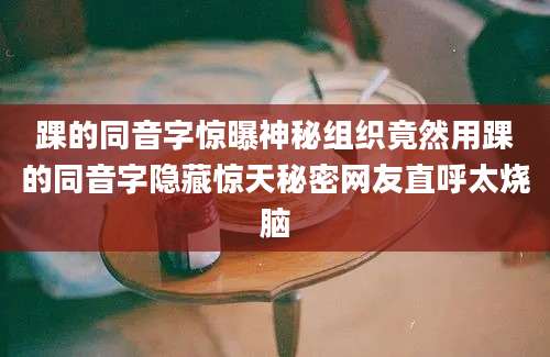 踝的同音字惊曝神秘组织竟然用踝的同音字隐藏惊天秘密网友直呼太烧脑