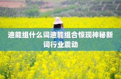 迪能组什么词迪能组合惊现神秘新词行业震动