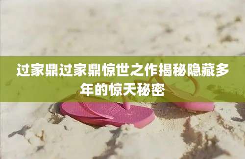 过家鼎过家鼎惊世之作揭秘隐藏多年的惊天秘密