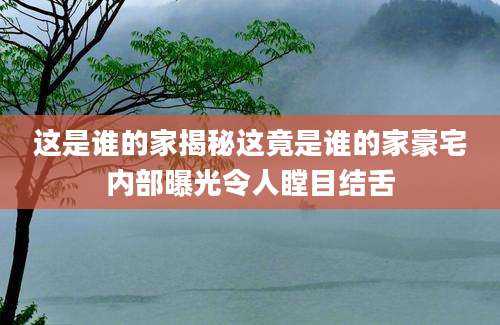 这是谁的家揭秘这竟是谁的家豪宅内部曝光令人瞠目结舌