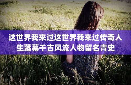 这世界我来过这世界我来过传奇人生落幕千古风流人物留名青史
