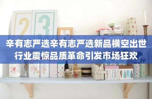 辛有志严选辛有志严选新品横空出世行业震惊品质革命引发市场狂欢