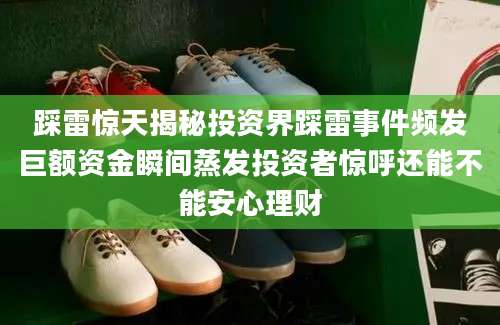 踩雷惊天揭秘投资界踩雷事件频发巨额资金瞬间蒸发投资者惊呼还能不能安心理财