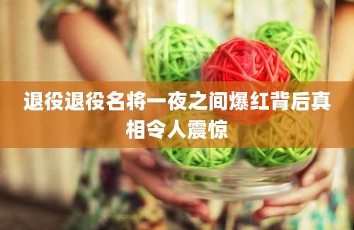 退役退役名将一夜之间爆红背后真相令人震惊