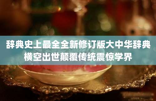 辞典史上最全全新修订版大中华辞典横空出世颠覆传统震惊学界