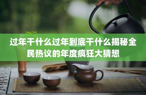 过年干什么过年到底干什么揭秘全民热议的年度疯狂大猜想