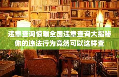 违章查询惊曝全国违章查询大揭秘你的违法行为竟然可以这样查