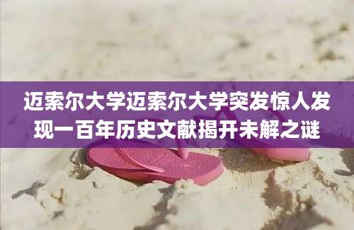 迈索尔大学迈索尔大学突发惊人发现一百年历史文献揭开未解之谜