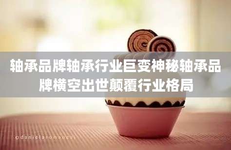 轴承品牌轴承行业巨变神秘轴承品牌横空出世颠覆行业格局