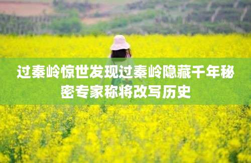 过秦岭惊世发现过秦岭隐藏千年秘密专家称将改写历史
