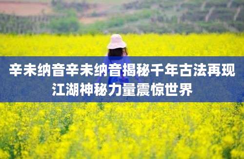辛未纳音辛未纳音揭秘千年古法再现江湖神秘力量震惊世界