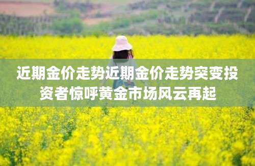 近期金价走势近期金价走势突变投资者惊呼黄金市场风云再起