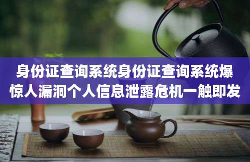 身份证查询系统身份证查询系统爆惊人漏洞个人信息泄露危机一触即发