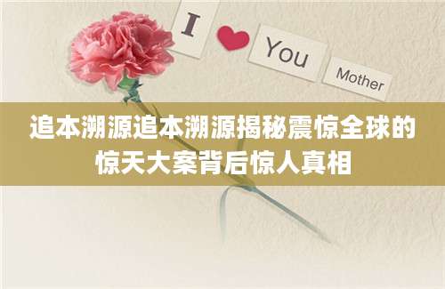 追本溯源追本溯源揭秘震惊全球的惊天大案背后惊人真相