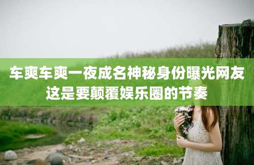 车爽车爽一夜成名神秘身份曝光网友这是要颠覆娱乐圈的节奏