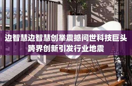 边智慧边智慧创举震撼问世科技巨头跨界创新引发行业地震