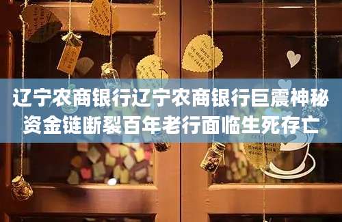 辽宁农商银行辽宁农商银行巨震神秘资金链断裂百年老行面临生死存亡