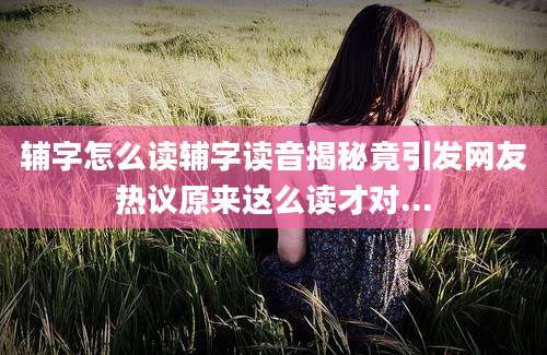 辅字怎么读辅字读音揭秘竟引发网友热议原来这么读才对...