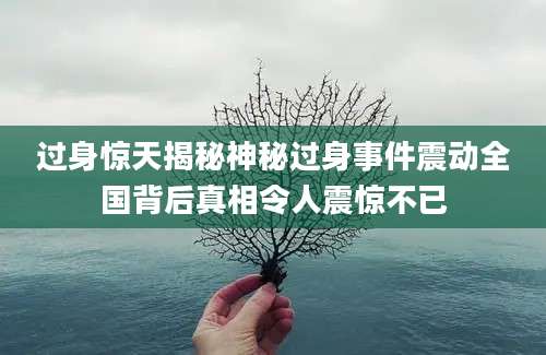 过身惊天揭秘神秘过身事件震动全国背后真相令人震惊不已