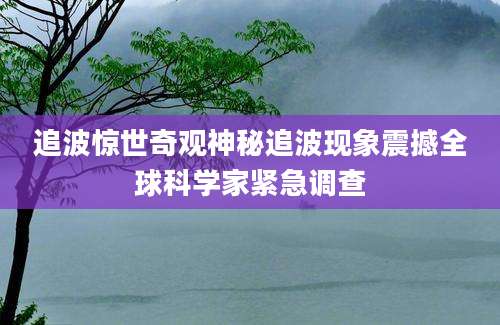 追波惊世奇观神秘追波现象震撼全球科学家紧急调查