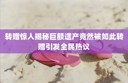 转赠惊人揭秘巨额遗产竟然被如此转赠引发全民热议