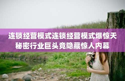 连锁经营模式连锁经营模式爆惊天秘密行业巨头竟隐藏惊人内幕
