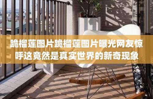跪榴莲图片跪榴莲图片曝光网友惊呼这竟然是真实世界的新奇现象