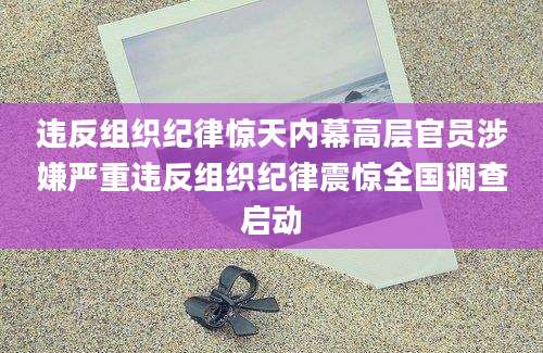 违反组织纪律惊天内幕高层官员涉嫌严重违反组织纪律震惊全国调查启动